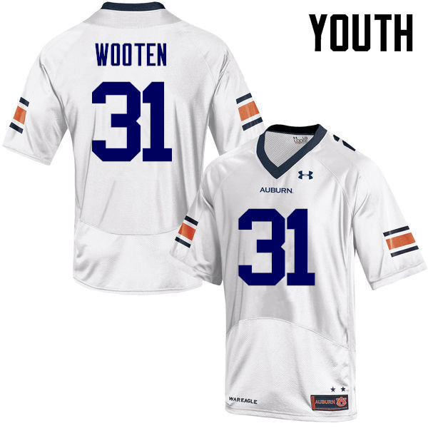 Youth Auburn Tigers #31 Chandler Wooten White College Stitched Football Jersey